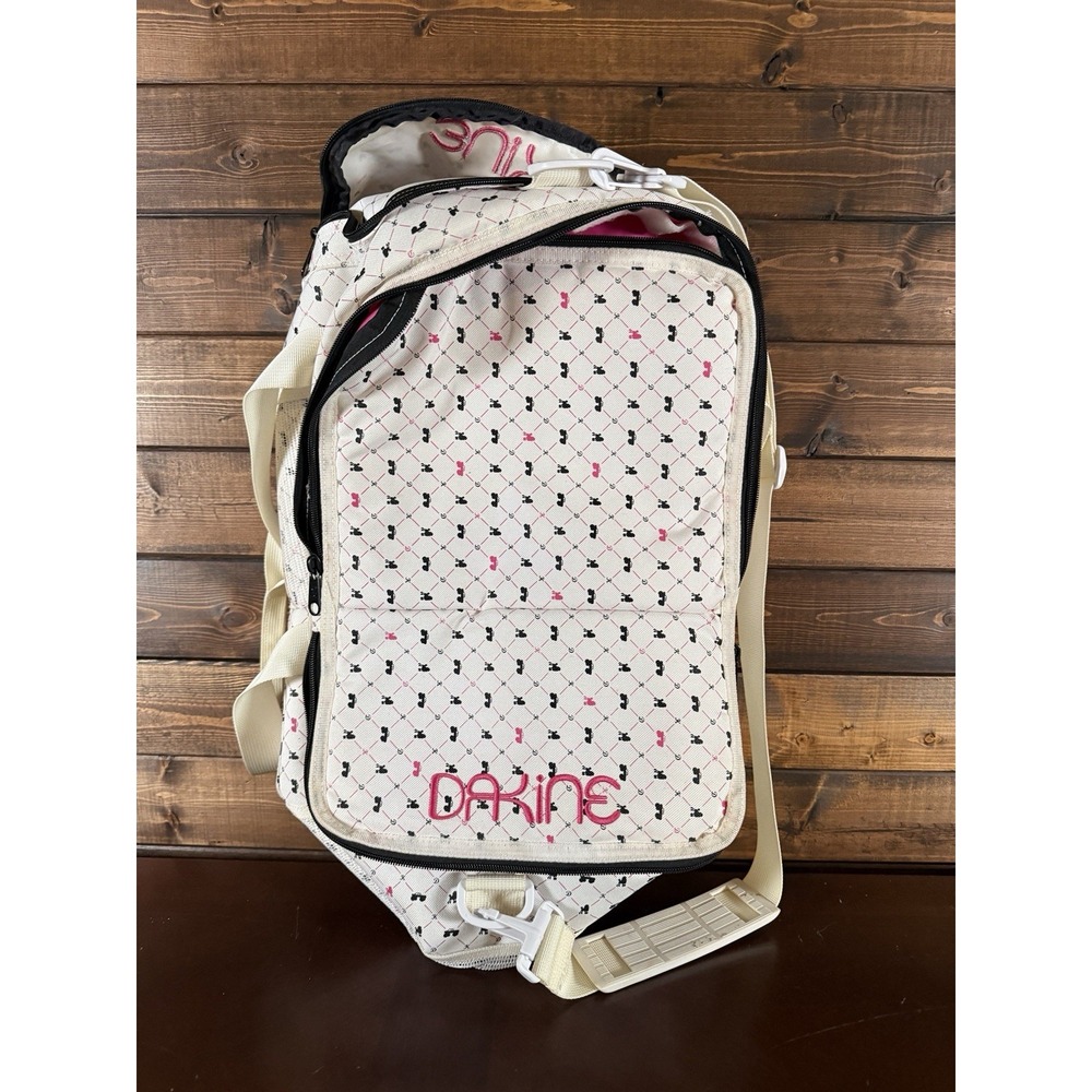 Dakine Retro Graphic Ski / Snowboard Boot Duffel Bag White & Pink